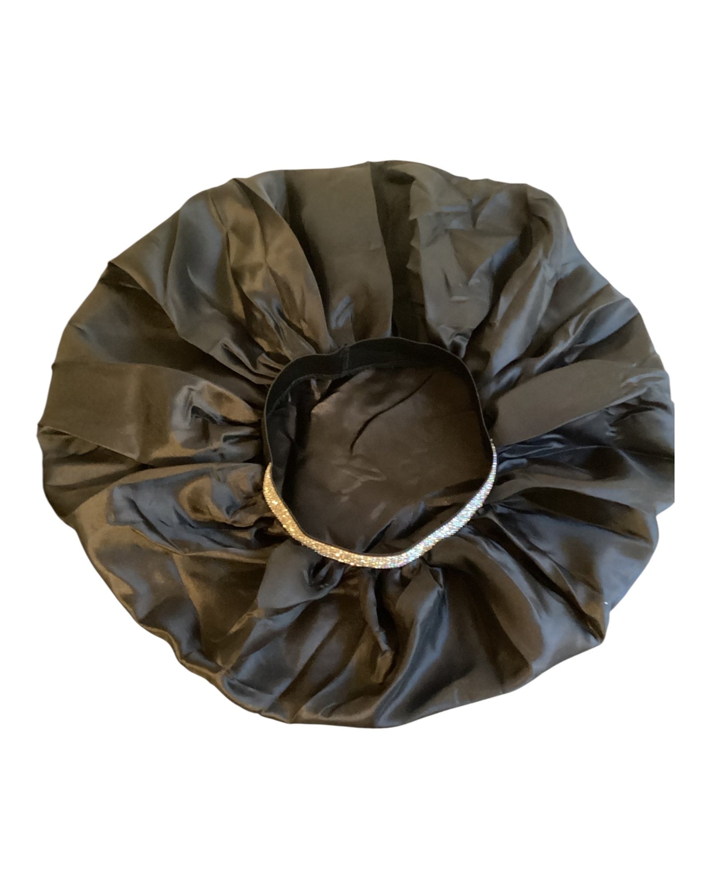 Luxury Black Satin Silk Bonnet