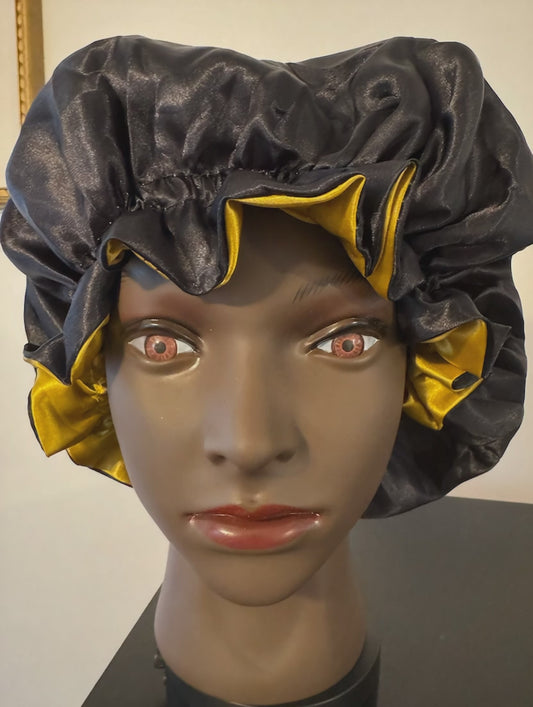 Black and Gold Bonnet with Logo